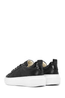 Women's Black Lace-Up Leather Sneaker | Derimod Women's Black Lace-Up Leather Sneaker | Derimod