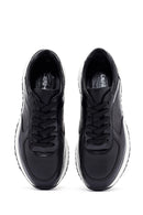 Erkek Siyah Bağcıklı Deri Sneaker | Derimod Erkek Siyah Bağcıklı Deri Sneaker | Derimod