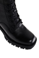 Women's Black Leather Zippered Heeled Boots | Derimod Women's Black Leather Zippered Heeled Boots | Derimod