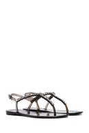 Women's Black Jelly Sandals with Stones | Derimod Women's Black Jelly Sandals with Stones | Derimod