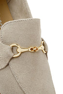 Women's Beige Suede Leather Masculine Loafer | Derimod Women's Beige Suede Leather Masculine Loafer | Derimod