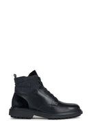 Geox Men's Black Faloria ABX Nubuck Leather Detailed Boots | Derimod Geox Men's Black Faloria ABX Nubuck Leather Detailed Boots | Derimod