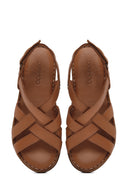 Kadın Taba Deri Comfort Sandalet | Derimod Kadın Taba Deri Comfort Sandalet | Derimod