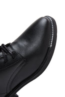 Women's Black Lace-Up Zipper Detailed Combat Boots | Derimod Women's Black Lace-Up Zipper Detailed Combat Boots | Derimod