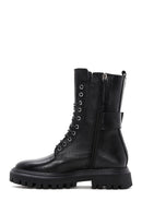 Women's Black Leather Buckle Zippered Boots | Derimod Women's Black Leather Buckle Zippered Boots | Derimod