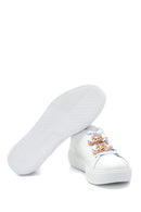 Women's White Leather Chain Sneaker | Derimod Women's White Leather Chain Sneaker | Derimod