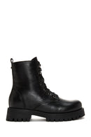 Women's Leather Flat Boots | Derimod Women's Leather Flat Boots | Derimod