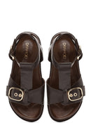 Women's Brown Ankle Strap Leather Sandals | Derimod Women's Brown Ankle Strap Leather Sandals | Derimod