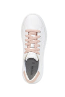 Geox Women's White Leather Spherica Ec4.1 Thick Soled Sneaker | Derimod Geox Women's White Leather Spherica Ec4.1 Thick Soled Sneaker | Derimod