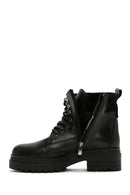 Women's Black Zippered Leather Boots | Derimod Women's Black Zippered Leather Boots | Derimod