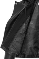 Smart Women's Black Hooded Biker Leather Jacket | Derimod Smart Women's Black Hooded Biker Leather Jacket | Derimod