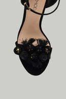 Black Stone Women's Heeled Sandals | Derimod Black Stone Women's Heeled Sandals | Derimod