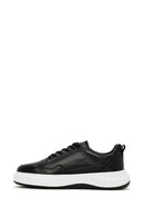 Erkek Siyah Bağcıklı Deri Sneaker | Derimod Erkek Siyah Bağcıklı Deri Sneaker | Derimod