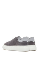Men's Gray Thick Soled Suede Leather Sneaker | Derimod Men's Gray Thick Soled Suede Leather Sneaker | Derimod