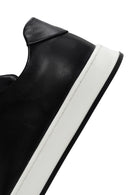 Erkek Siyah Bağcıklı Deri Sneaker | Derimod Erkek Siyah Bağcıklı Deri Sneaker | Derimod