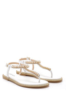 Women's Pearl Detailed Sandals | Derimod Women's Pearl Detailed Sandals | Derimod