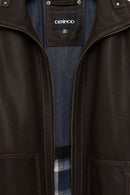Costa Men's Brown Leather Jacket | Derimod Costa Men's Brown Leather Jacket | Derimod