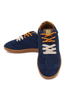 Derimod Studio Kadın Lacivert Bağcıklı Süet Sneaker | Derimod Derimod Studio Kadın Lacivert Bağcıklı Süet Sneaker | Derimod