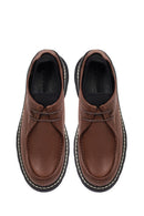 Men's Brown Lace-Up Thick Sole Leather Casual Shoes | Derimod Men's Brown Lace-Up Thick Sole Leather Casual Shoes | Derimod