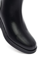 Woman Black Zippered Wedge Heeled Boots | Derimod Woman Black Zippered Wedge Heeled Boots | Derimod