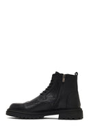 Men's Black Zippered Leather Boots | Derimod Men's Black Zippered Leather Boots | Derimod
