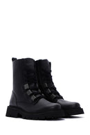 Women's Black Leather Zippered Boots | Derimod Women's Black Leather Zippered Boots | Derimod