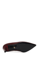 Women's Burgundy Thin Heeled Leather Stiletto | Derimod Women's Burgundy Thin Heeled Leather Stiletto | Derimod