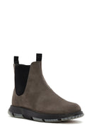 Men's Gray Nubuck Leather Casual Chelsea Boots | Derimod Men's Gray Nubuck Leather Casual Chelsea Boots | Derimod