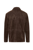 Salah Men's Tan Shirt Collar Suede Leather Jacket | Derimod Salah Men's Tan Shirt Collar Suede Leather Jacket | Derimod