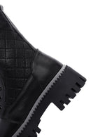 Women's Black Thick Soled Leather Boots | Derimod Women's Black Thick Soled Leather Boots | Derimod