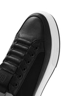 Erkek Siyah Bağcıklı Deri Sneaker | Derimod Erkek Siyah Bağcıklı Deri Sneaker | Derimod
