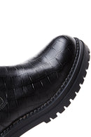 Women's Black Crocodile Chelsea Boots | Derimod Women's Black Crocodile Chelsea Boots | Derimod