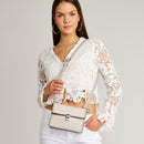 Women's Crossbody Bag with Staple Detail | Derimod Women's Crossbody Bag with Staple Detail | Derimod