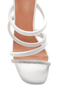 Women's White Stone Heeled Slippers | Derimod Women's White Stone Heeled Slippers | Derimod