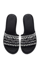 Woman Black Stone Slippers | Derimod Woman Black Stone Slippers | Derimod