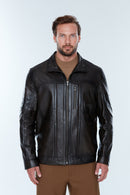 Bruno (Plus) Men's Black Leather Coat | Derimod Bruno (Plus) Men's Black Leather Coat | Derimod