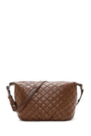 Women's Tan Quilted Shoulder Bag | Derimod Women's Tan Quilted Shoulder Bag | Derimod