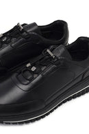 Erkek Siyah Bağcıklı Kalın Tabanlı Deri Casual Sneaker | Derimod Erkek Siyah Bağcıklı Kalın Tabanlı Deri Casual Sneaker | Derimod