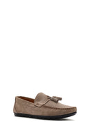Erkek Bej Püsküllü Süet Deri Casual Loafer | Derimod Erkek Bej Püsküllü Süet Deri Casual Loafer | Derimod
