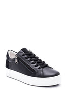 Women's Leather Zipper Detailed Sneaker | Derimod Women's Leather Zipper Detailed Sneaker | Derimod