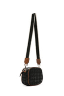 Women's Black Long Strap Printed Crossbody Bag | Derimod Women's Black Long Strap Printed Crossbody Bag | Derimod