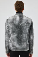 Carrera Men's Gray Nubuck Leather Sport Jacket | Derimod Carrera Men's Gray Nubuck Leather Sport Jacket | Derimod