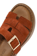 Women's Cinnamon Thick Soled Suede Leather Comfort Slippers | Derimod Women's Cinnamon Thick Soled Suede Leather Comfort Slippers | Derimod