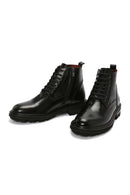 Men's Black Zippered Leather Boots | Derimod Men's Black Zippered Leather Boots | Derimod