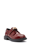 Women's Burgundy Lace-Up Leather Masculine Shoes | Derimod Women's Burgundy Lace-Up Leather Masculine Shoes | Derimod