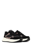 Women's Black Lace-Up Thick-Soled Leather Sneaker | Derimod Women's Black Lace-Up Thick-Soled Leather Sneaker | Derimod