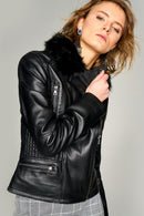 Maya Women's Leather Jacket | Derimod Maya Women's Leather Jacket | Derimod