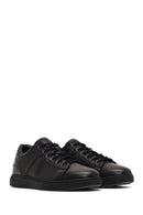 Men's Black Lace-Up Leather Casual Sneaker | Derimod Men's Black Lace-Up Leather Casual Sneaker | Derimod