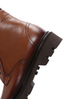 Men's Tan Leather Zippered Casual Boots | Derimod Men's Tan Leather Zippered Casual Boots | Derimod