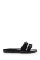 Women's Furry Stone Slippers | Derimod Women's Furry Stone Slippers | Derimod